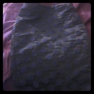 J.CREW pencil skirt, black with blue polka dots